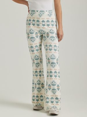 Floral and Geo Print Flare Pants, Women's Fashion, Bottoms, Jeans