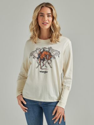 Billabong Womens Shirt Flower Child Long Sleeve Graphic Boyfriend Tee