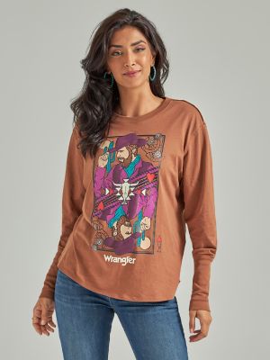 Women's Wrangler Retro® Long Sleeve Cowboy King Graphic Tee in Rawhide