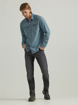 Tall Breaking Chains Straight Leg Jeans - Grey
