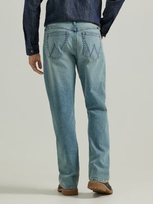 Men's Relaxed Fit Raised Denim Medium Wash Straight Bootcut Jeans