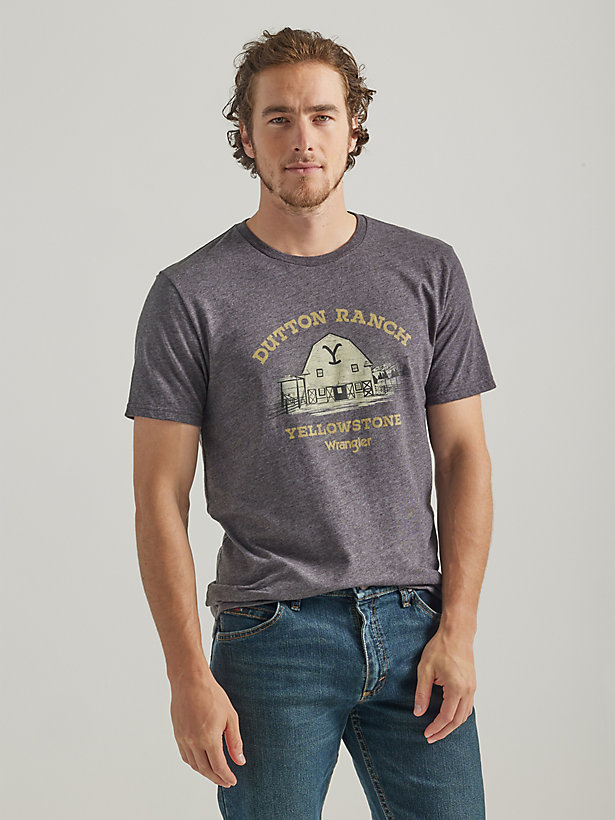 Wrangler x Yellowstone Men's Dutton Ranch T-Shirt in Charcoal