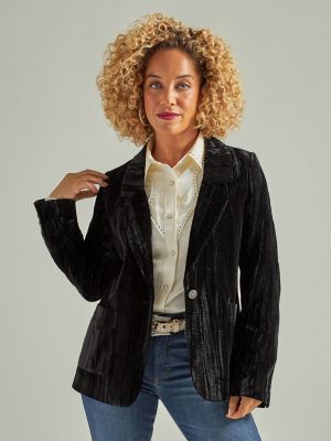 Skinny Crushed Velvet Blazer