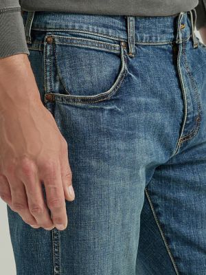 Men's Wrangler® Slim Straight Jean in Medium Tint alternative view 5