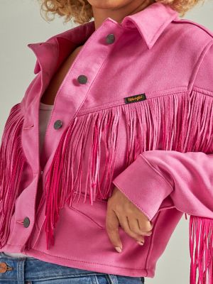 Wrangler Denim & Hot Pink Fringe Crossbody Bag