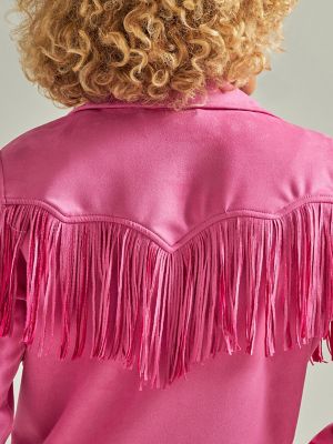 Pink Fringe Denim Jacket – glitterupcowgirl