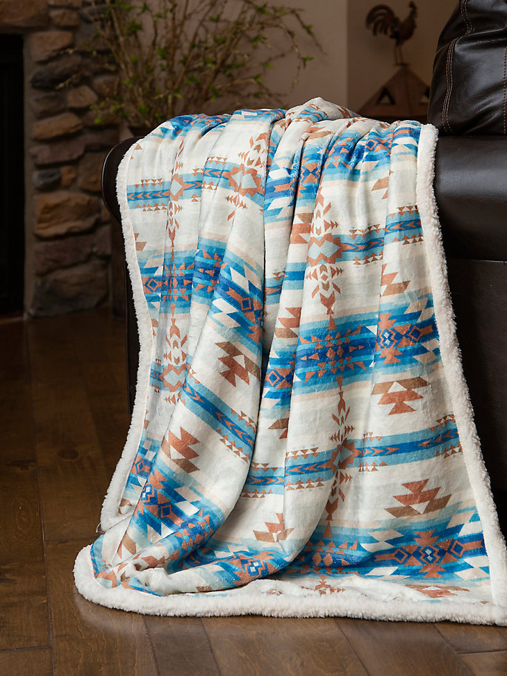 Wrangler Stack Rock Geometric Sherpa Throw Blanket | For The Home | Wrangler ®