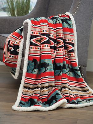 Western Sherpa Blanket, Cowboys Sherpa Blanket