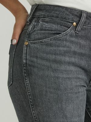 Womens Slim Denim Pocket Jeans, Black Denim Jeans Womens