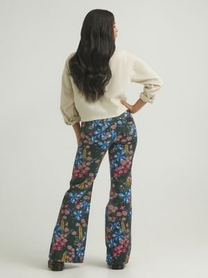 Womens Floral Print Wanderer Jean:Collage Florals:28:34 alternative view 3