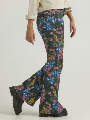 Women's Printed Pocket Activewear Leggings - Floral Blooms Print, S