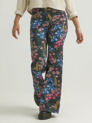 Flared floral-print pants - Women