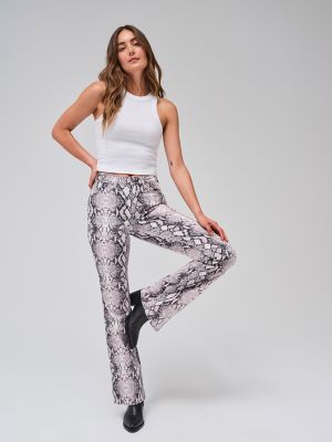 Multi Zebra Print Long Leg Straight Leg Jeans