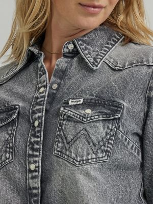 Women's Y2K Slim Denim Shirt