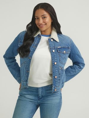 Wrangler womens sherpa hot sale lined denim jacket