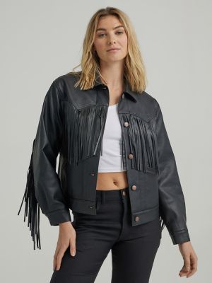 faux fringe jacket