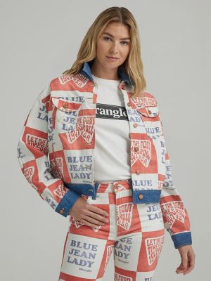 Jacket red white on sale blue