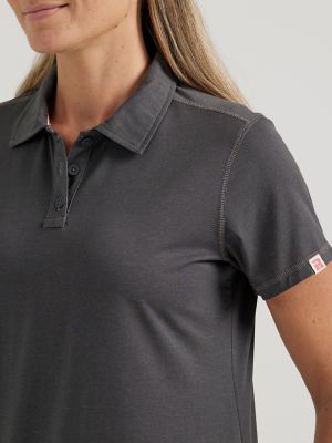 Women's Wrangler® RIGGS Workwear® Performance Knit Polo in Asphalt Heather alternative view 2