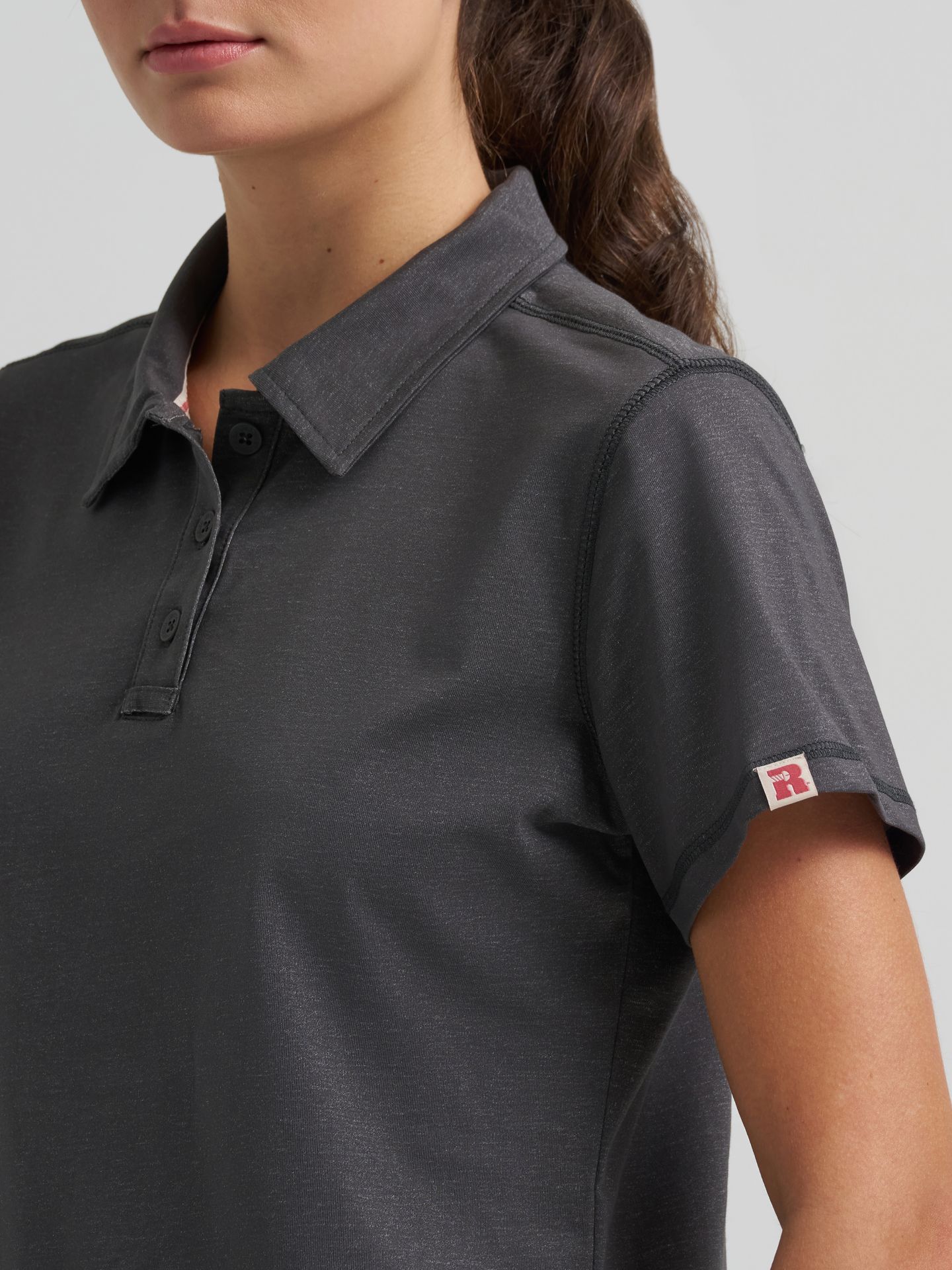Женское поло Wrangler Riggs Workwear® Performance Knit Polo, цвет: Асфальтовый меланжевый — фото 4