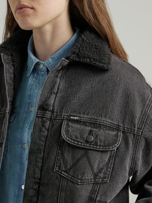 Trucker sherpa hot sale jacket womens