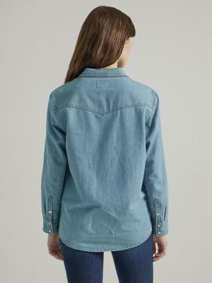 Women's wrangler best sale denim shirt