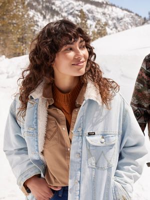 Wrangler Womens Girlfriend Sherpa Jacket Sunrise Size L