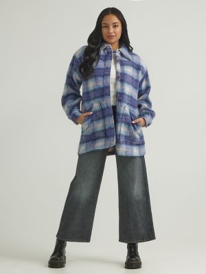 Women's Oversized Western Plaid Jacket