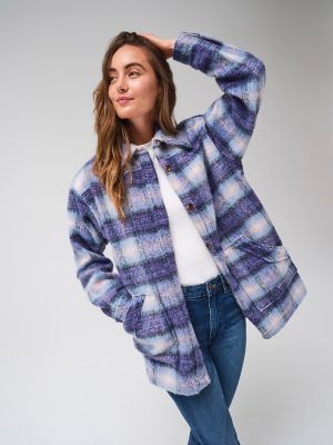 Women's Oversized Western Plaid Jacket