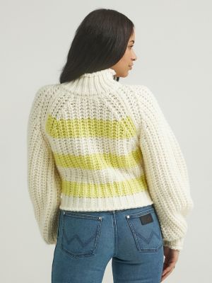 Women's Chunky Sweater in Zest Cream alternative view