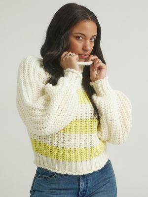 Women's Chunky Sweater in Zest Cream alternative view 6