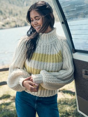 Women's Chunky Sweater in Zest Cream alternative view 7