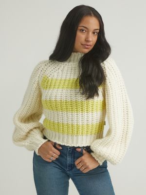 Women's Chunky Sweater in Zest Cream main view
