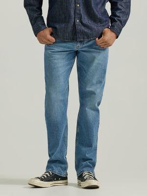 Wrangler Men's Relaxed Fit Flex Comfort Light Blue Demin Jeans Pants:  1097FXVVB