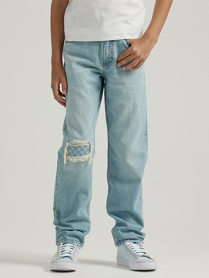 Boy's Relaxed Fit Tapered Jean (8-16) in Dusty Blue main view
