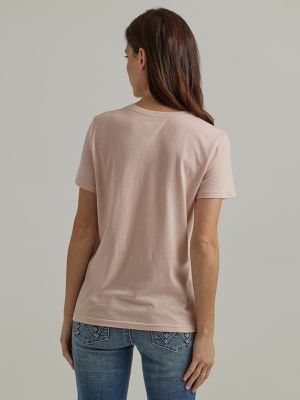 Women's Wrangler Rope Logo Reg Fit Tee in Peach Whip Heather alternative view 2