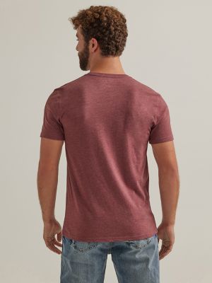 Men's Wrangler Kabel Logo T-Shirt in Burgundy