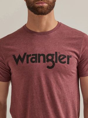 Men's Wrangler Kabel Logo T-Shirt in Burgundy