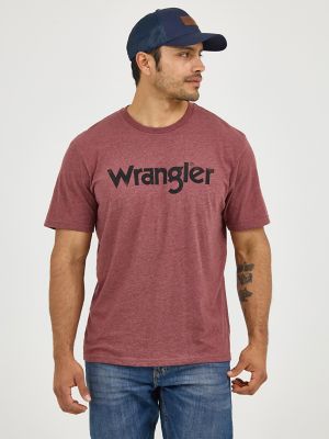 Men's Wrangler Kabel Logo T-Shirt in Burgundy