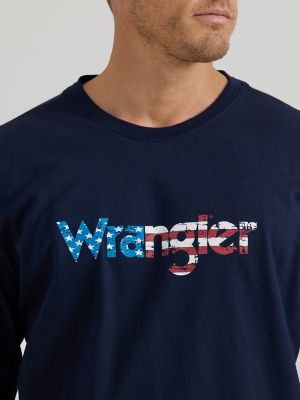 Wrangler® FR Flame Resistant Long Sleeve Graphic T-Shirt in Navy Flag alternative view 2