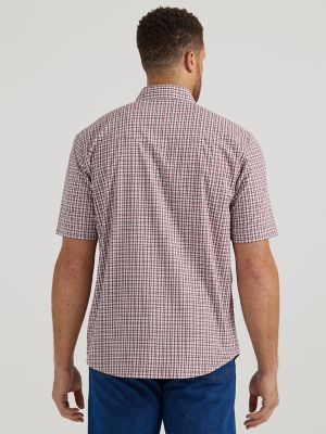 Wrangler Men's Rugged Wear Short Sleeve Wrinkle Resist Plaid Button-Down  Shirt - Spring Green - Chaar