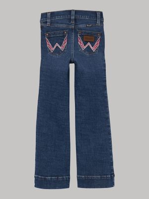 Kids Girls Pants Wide Leg Jeans Pants Cowboy Denim Trouser High Waist Pants