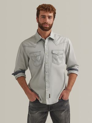 wrangler solid color shirts