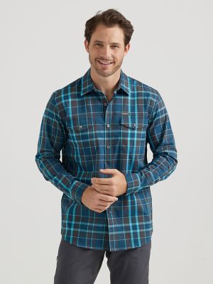 Men's Utility Plaid Outdoor Shirt in Blue