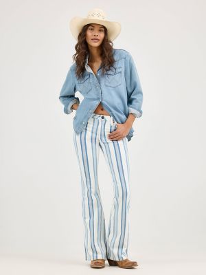 Women's Wrangler Retro® Striped Bailey High Rise Flare Jean in Gabby alternative view 5