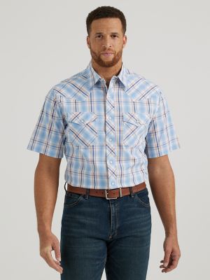 Wrangler snap button sale short sleeve shirts