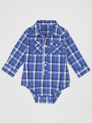 Boy's Wrangler 'Checotah' Retro Print Long Sleeve Pearl Snap Western Shirt  (0/2 to 10/12)