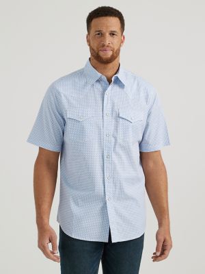 Wrangler button up on sale short sleeve shirts