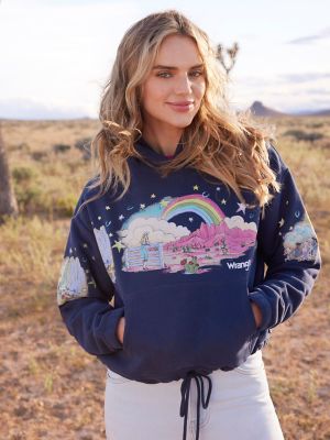 Womens Star Print Sweatshirt Long Sleeve Retro Hoodies Country