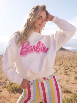 Wrangler x Barbie™ Relaxed Logo Sweatshirt in Worn White