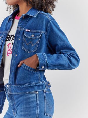 Wrangler x Barbie™ Zip Front Denim Jacket in Wrangler Blue